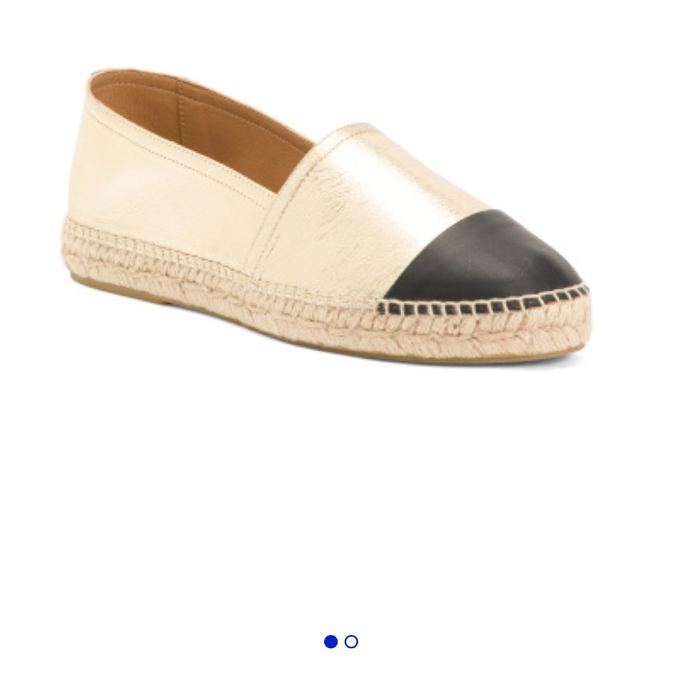 Made in Spain Unisa Gold and Black Espadrilles with Textured Finish